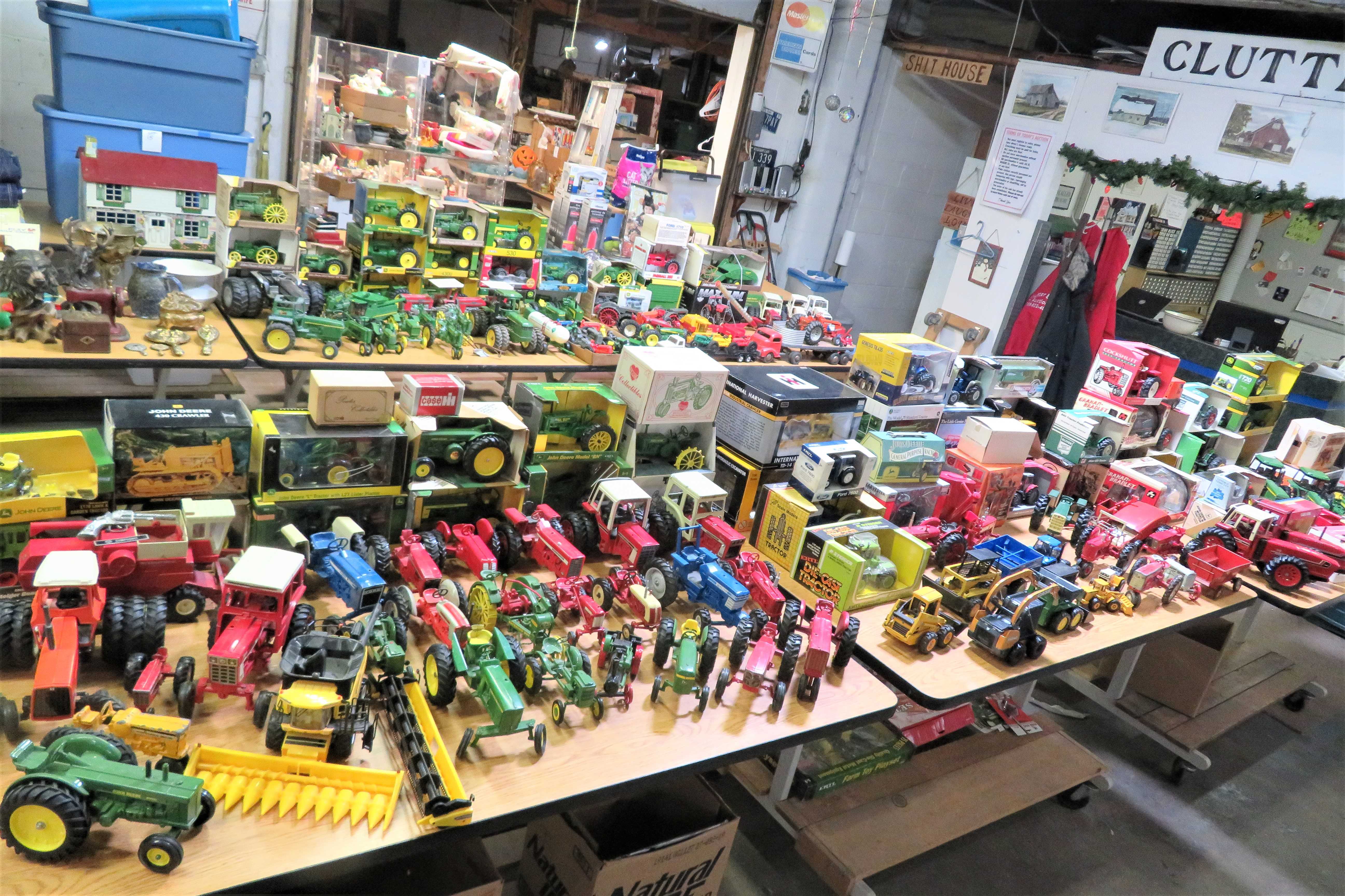 Toy Tractors In Boxes Vintage Trucks Ceramic Christmas Trees Blow Molds Coca Col