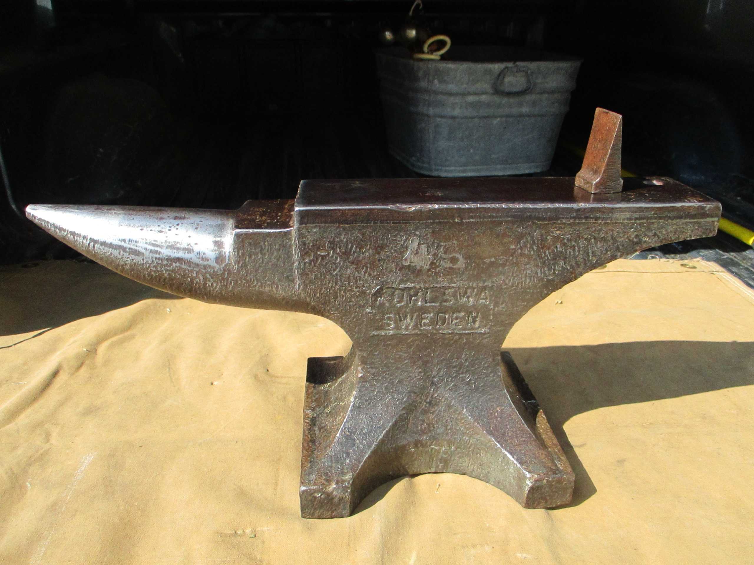 Antiques Primitives  Barn Trolley  128 lb Anvil  +