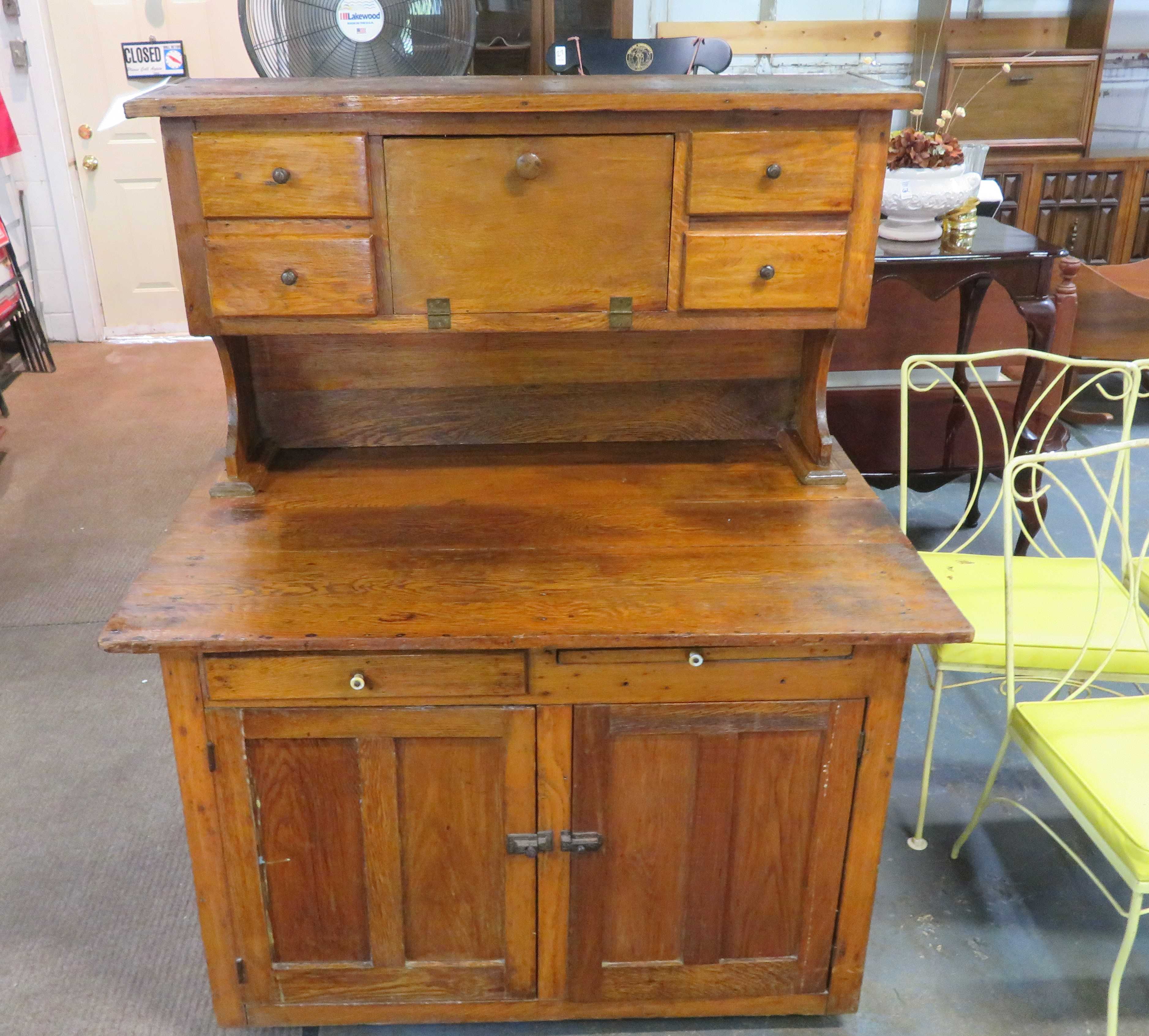 Antiques Primitives Bakers Cabinet Trunks Roseville Bedroom Set Wash Stand Law L