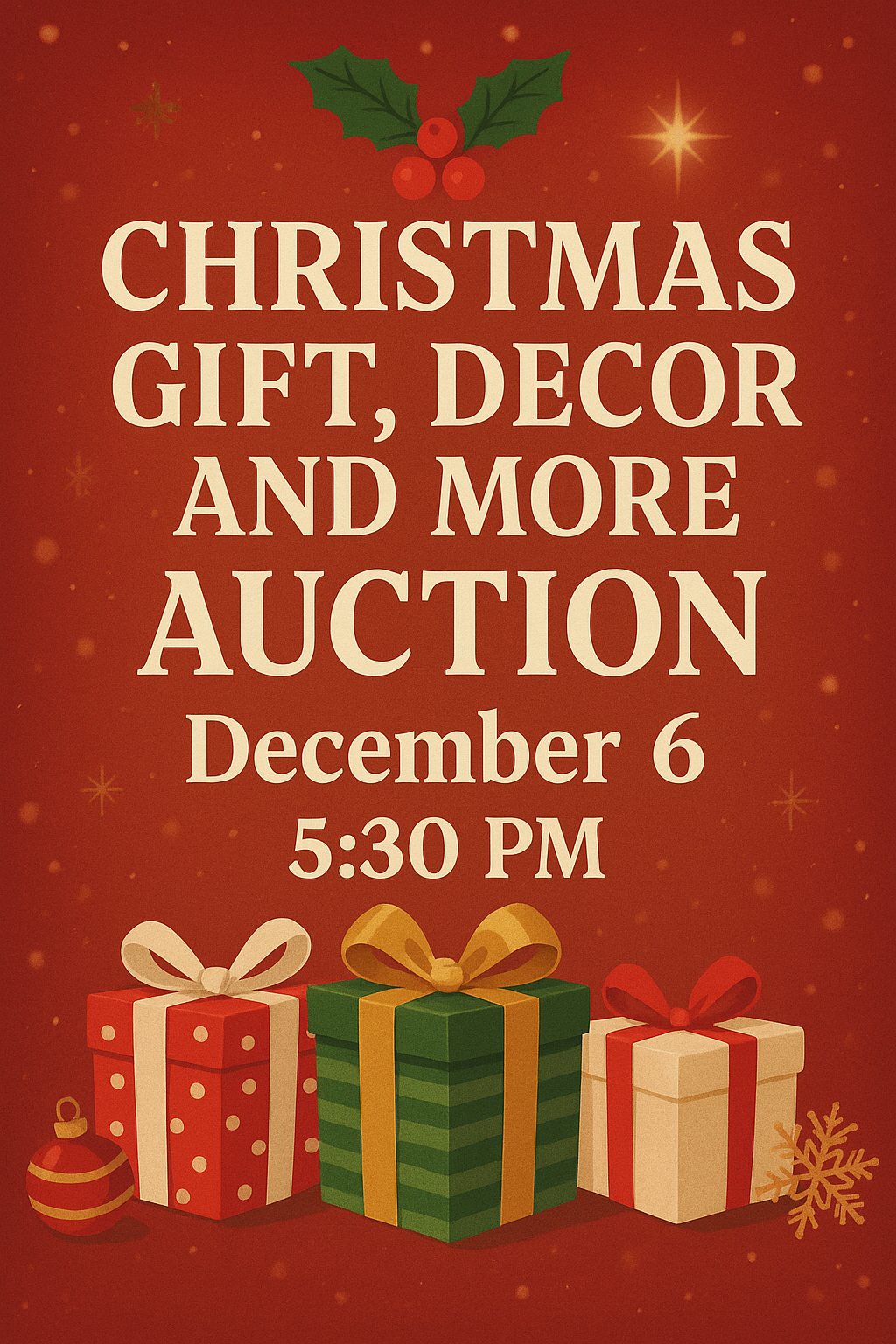Auction teaser for CHRISTMAS EXTRAVAGANZA GIFT AUCTION! (NORWICH NY)