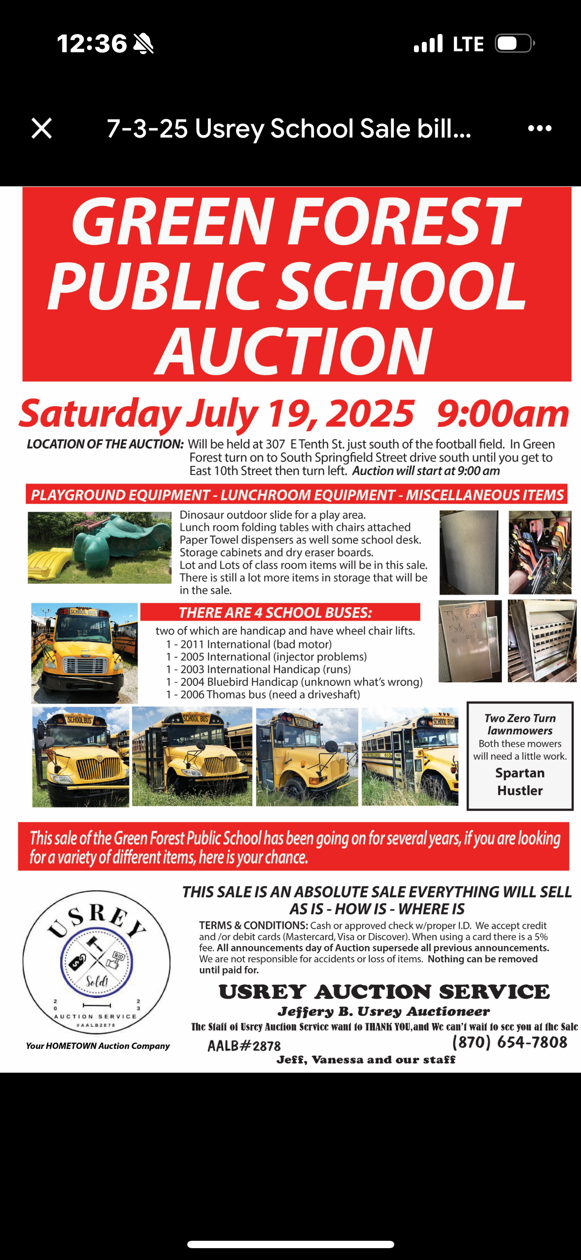 Auction teaser for Green Forest Public School 