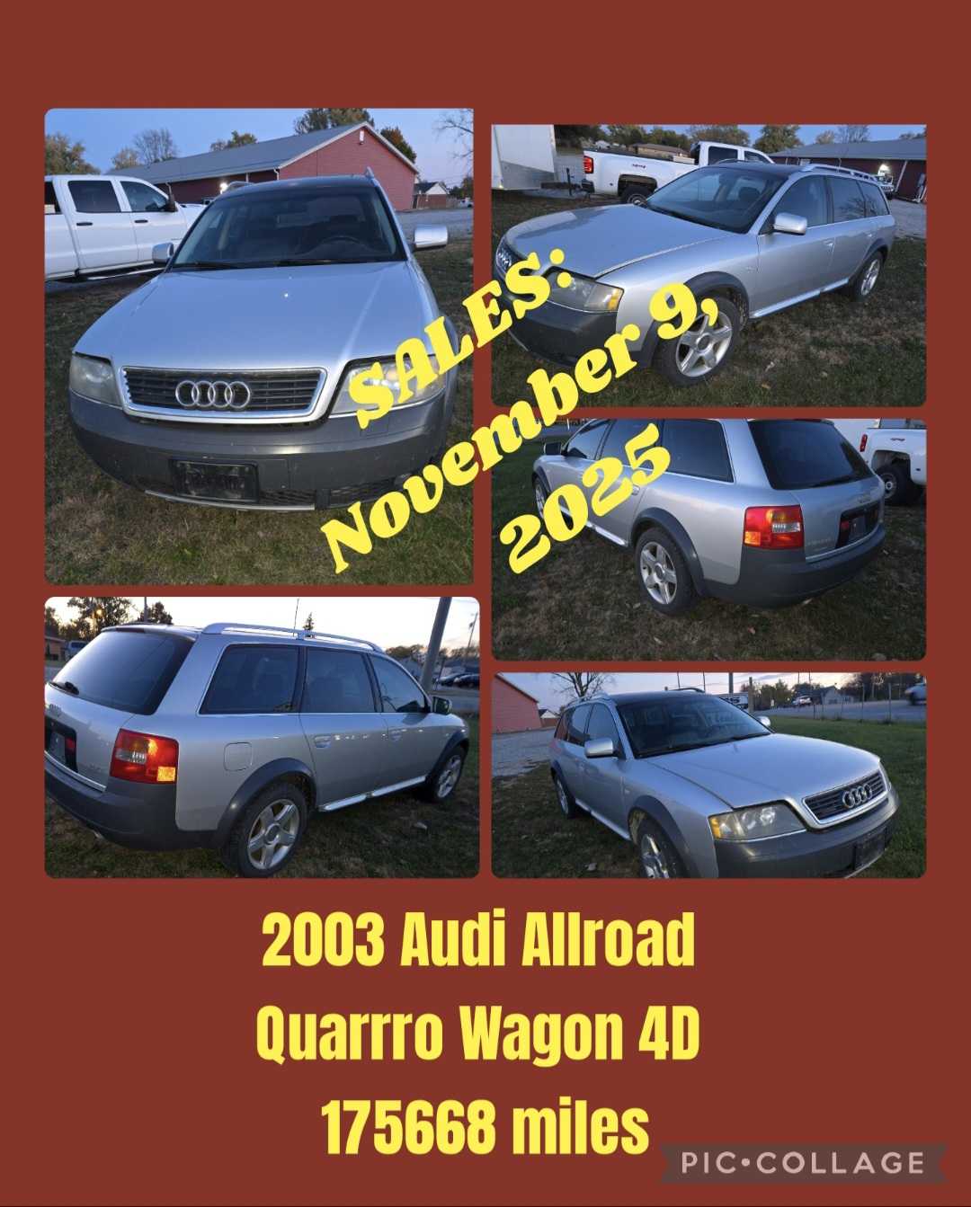 Auction teaser for COOTS SUNDAY AUCTION