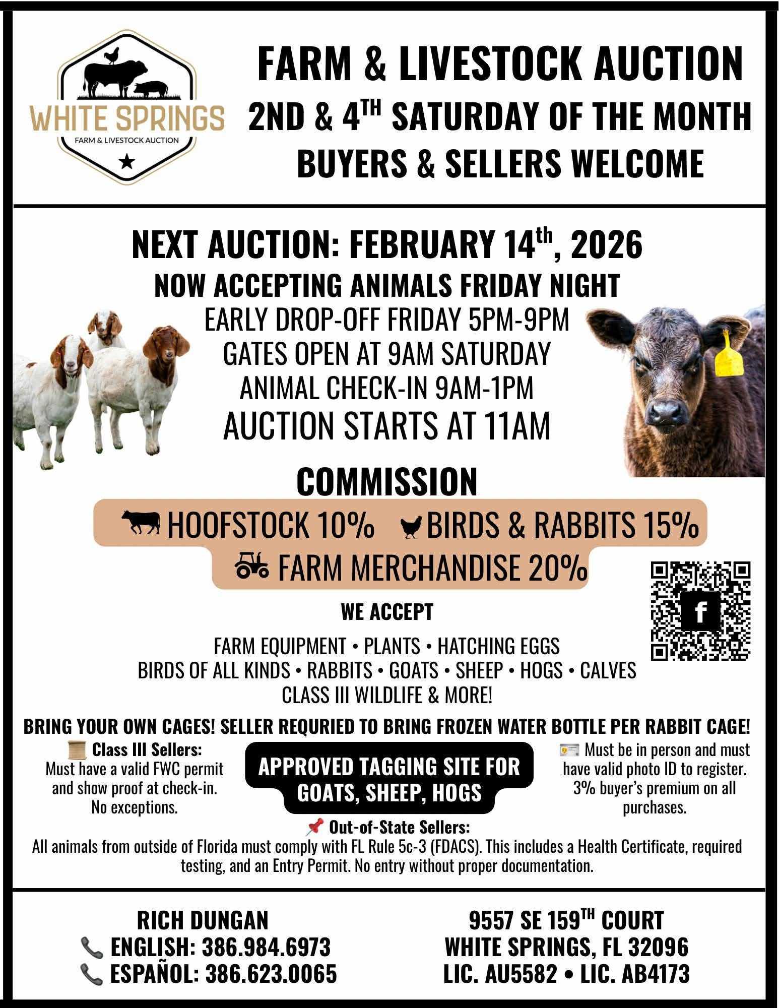 Auction teaser for 02.14.2026 Farm & Livestock Auction